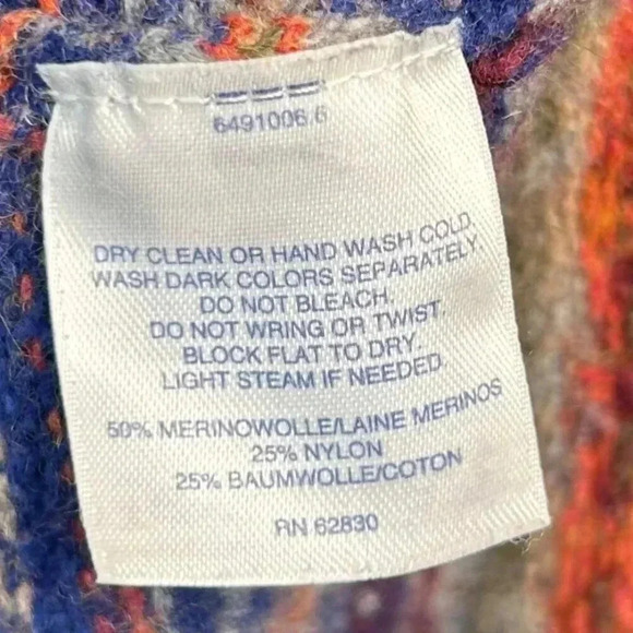 Lands’End Size Medium Women Wool Sweater Multicolor Outdoor Hiking - Picture 8 of 8